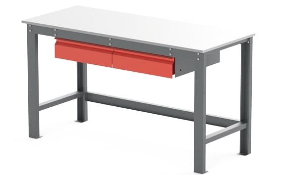 Cetaform A17L-YS Çalışma Masası (Paslanmaz Çelik Tezgahlı) - 2 Çekmeceli