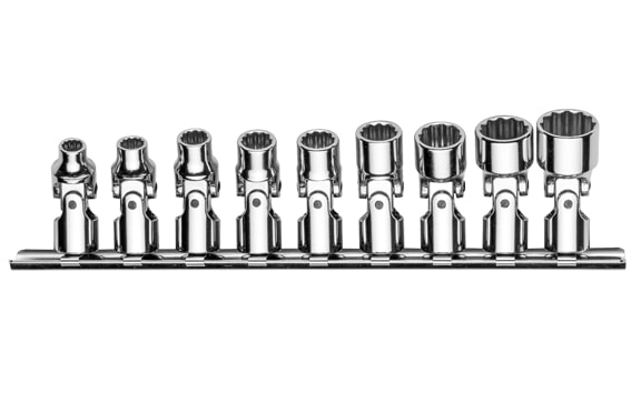 Cetaform C02UA-RB09 9 Parça 1/4" 12 Köşe Yıldız Mafsallı Lokma Anahtar Takımı- Sae