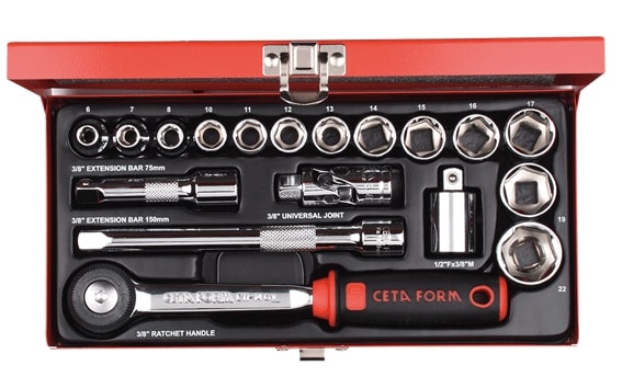 Cetaform C10-18MH4 18 Parça 3/8" 6 Köşe Lokma Takımı (Metal Kutulu)