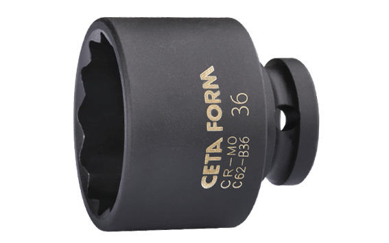 Cetaform C62-B36 1/2" 12 Köşe Yıldız Havalı Lokma Anahtar   36Mm - 48Mm