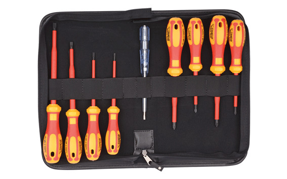 Cetaform G99-901 9 Parça C-Plus 1000V Tornavida Takımı (Vde Onaylı-Deri Çantalı) Düz/Yıldız/Pozidriv + Kontrol Kalemi