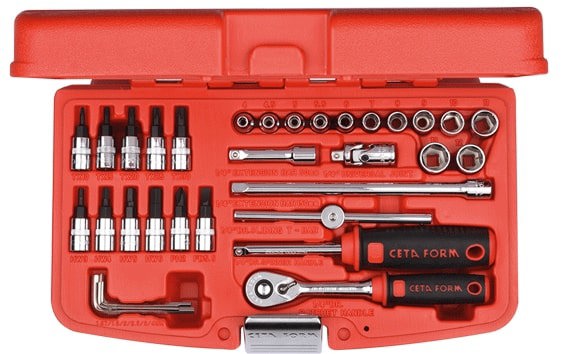 Cetaform C00-35PH2 35 Parça 1/4" 6 Köşe Lokma Takımı (Plastik Kutulu)