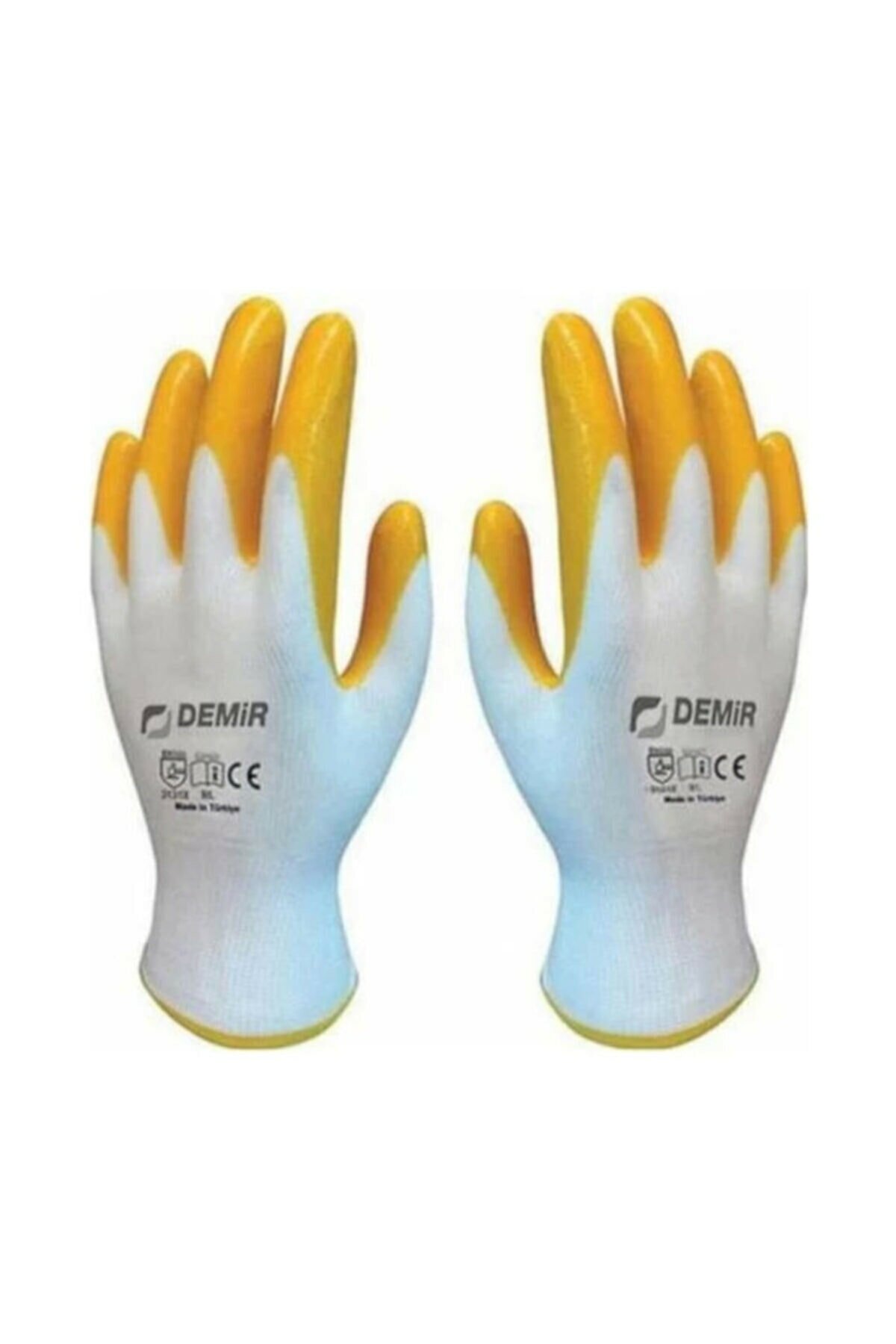 Demir DZ 04 Sarı Beyaz İş Eldiveni Zebra 10 Beden