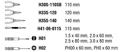 Cetaform H30-W10 10 Parça Elektronikçi Pense-Tornavida Takımı (Deri Çantalı)