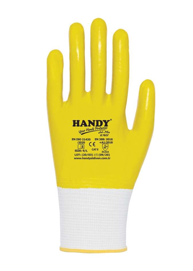 Handy H1601 Nitril Tam Kaplama İş Eldiveni Sarı