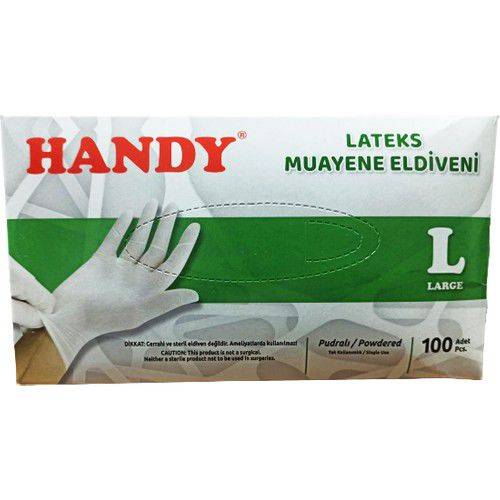 Handy Lateks Muayene Eldiveni Pudralı 100'lü Paket Large