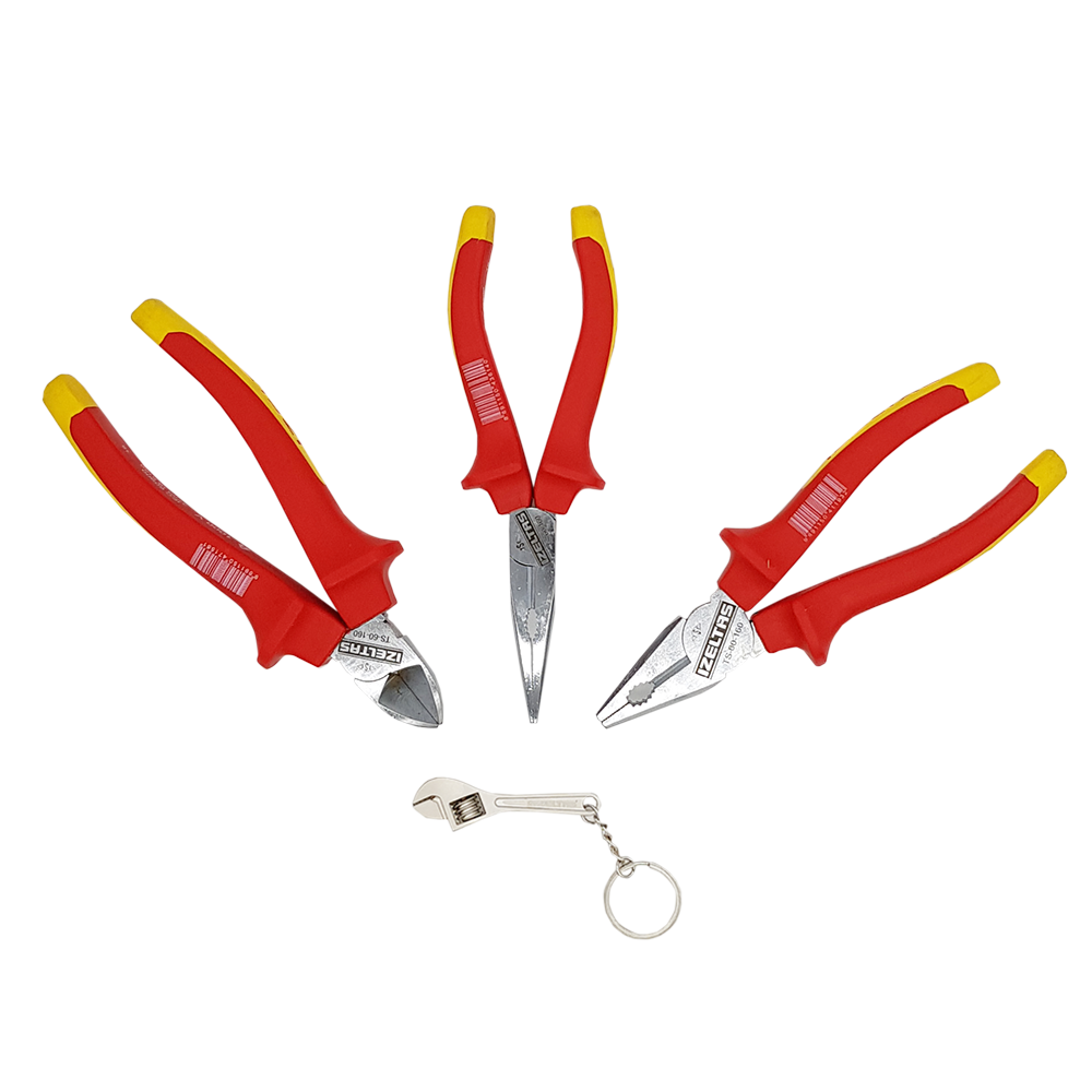 İzeltaş 3020006003 1000V İzoleli VDE 160mm Pense Yankeski Kargaburun Seti 3 Parça