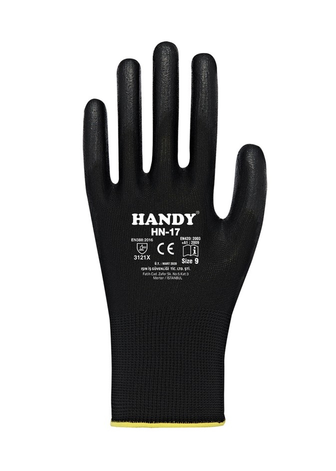Handy Job-Plus HN-17 Pu Eldiven Siyah