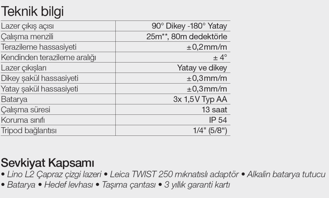 Leica Lino L2s Çizgi Lazer Kırmızı