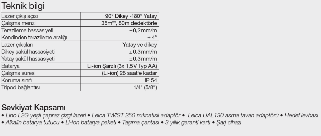 Leica Lino L2Gs Çizgi Lazer Yeşil
