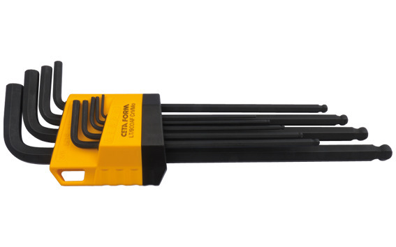 Cetaform LT/900AF 9 Parça Topbaşlı L Allen Anahtar Takımı (Uzun Tip) -Sae