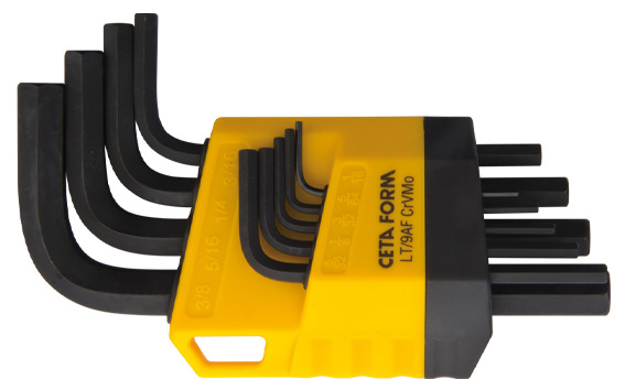 Cetaform LT/9AF 9 Parça L Allen Anahtar Takımı (Kısa Tip) -Sae