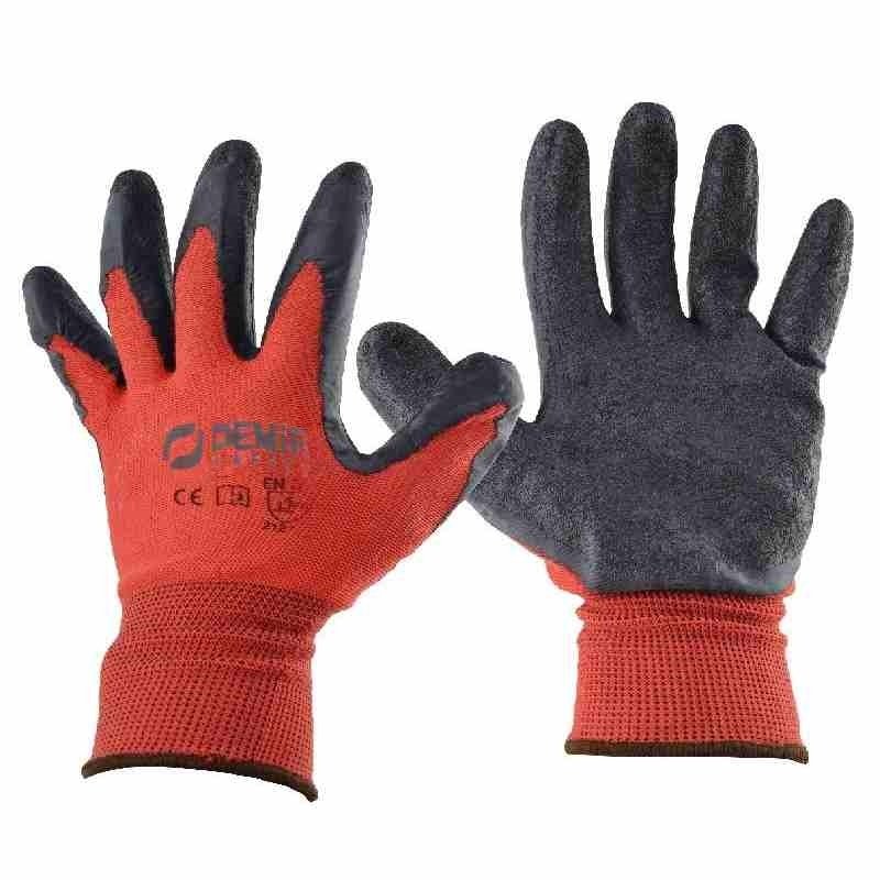 Demir LWRB-03 Nitril Kaplı Latex Eldiven Tırtıklı