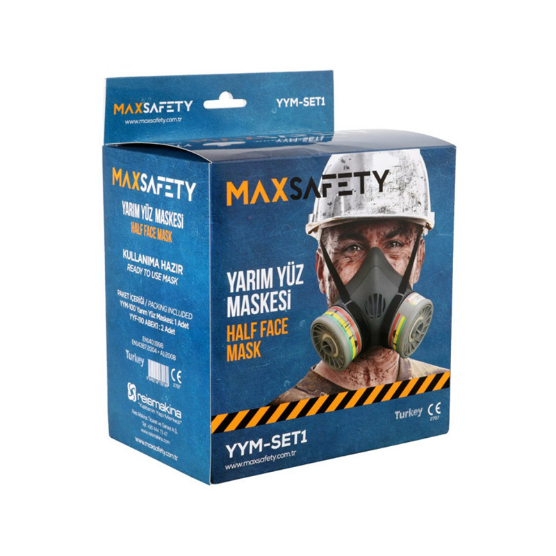 Max Safety YYM-SET1 Yarım Yüz Maskesi ve Filtresi