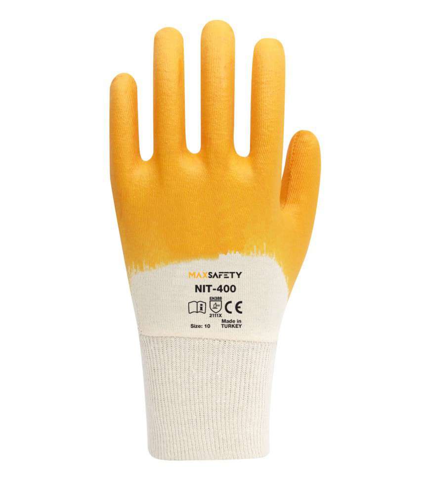 Max Safety NIT-400 Nitril Kaplı İş Eldiveni