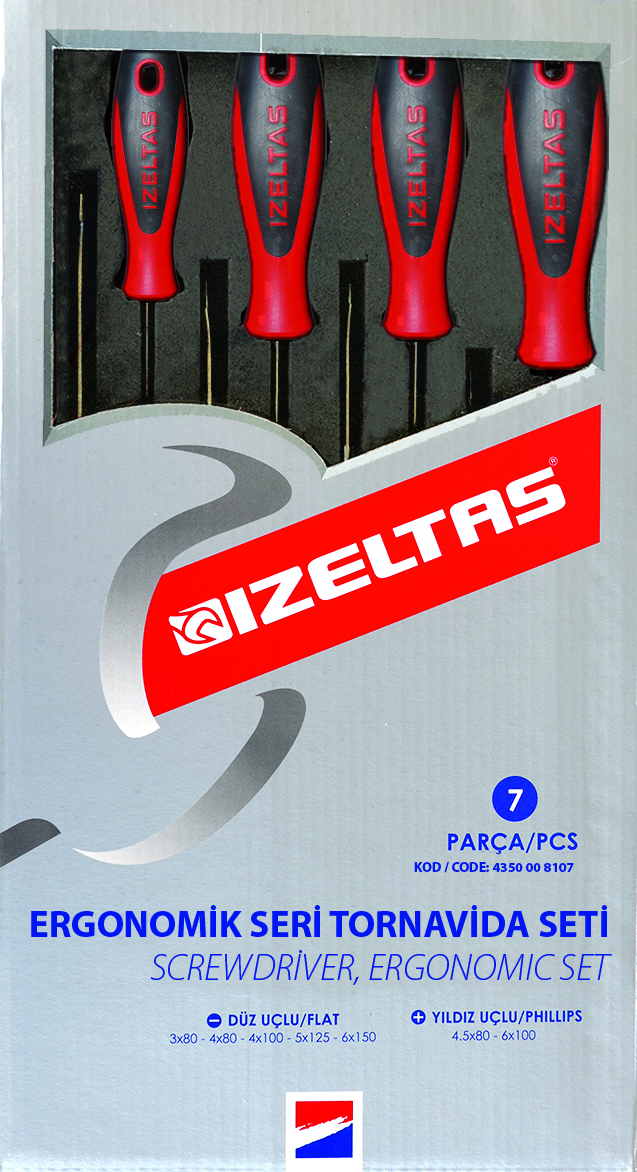 İZELTAŞ 4350008107 7 Parcalı Ergonomik Tornavıda Setı