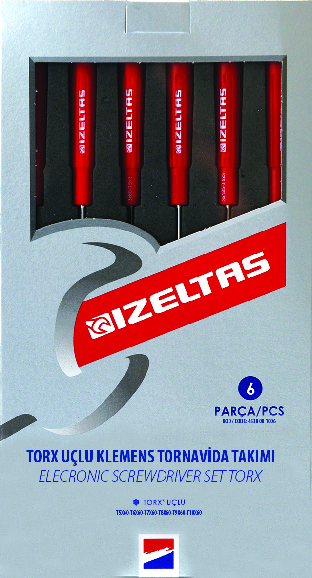 İZELTAŞ 4530001006 6'Lı Torx Uçlu Klemens Tornavida Takımı