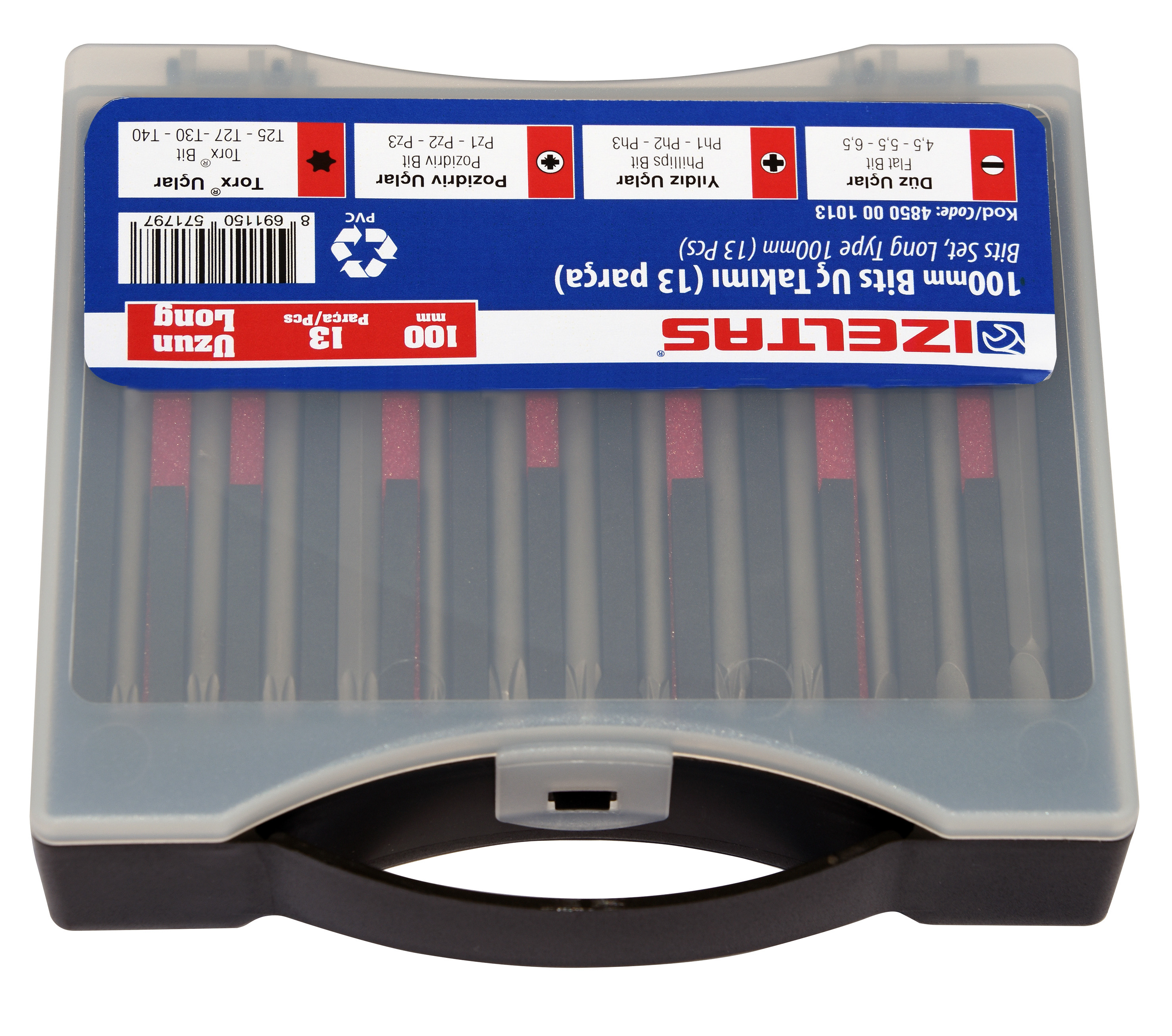 İZELTAŞ 4850001013 13'Lü Uzun Bits Takım ( 100 Mm )