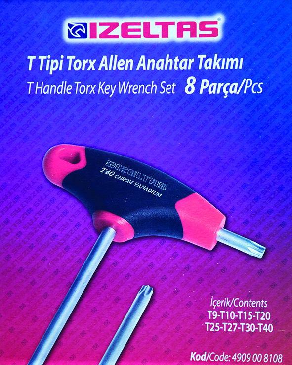 İZELTAŞ 4909008108 8 Parça T Tipi Torx Allen Takımı