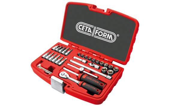 Cetaform C00-35PH2 35 Parça 1/4" 6 Köşe Lokma Takımı (Plastik Kutulu)