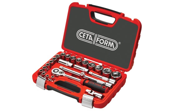 Cetaform C20-25PH2 25 Parça 1/2" 6 Köşe Lokma Takımı (Plastik Çanta)
