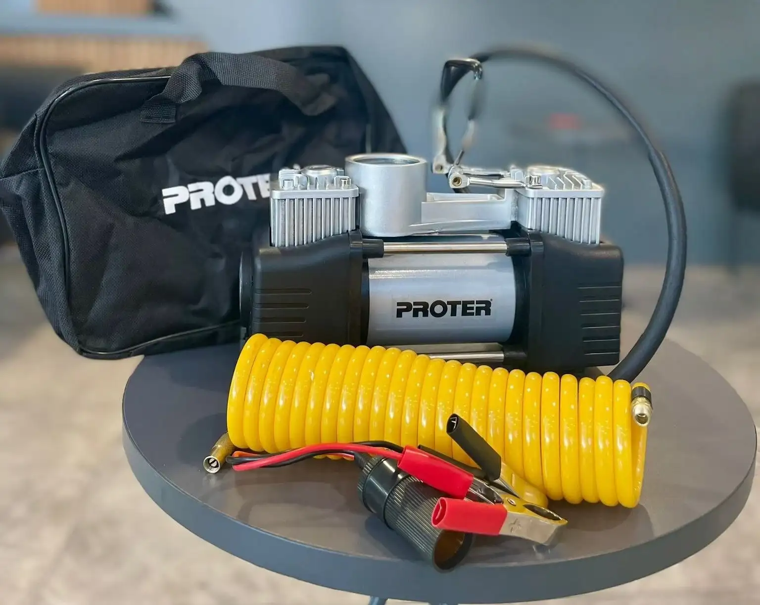 Proter PR 265 P2 Lastik Şişirme Kompresörü Çift Pistonlu 12V 150 Psi