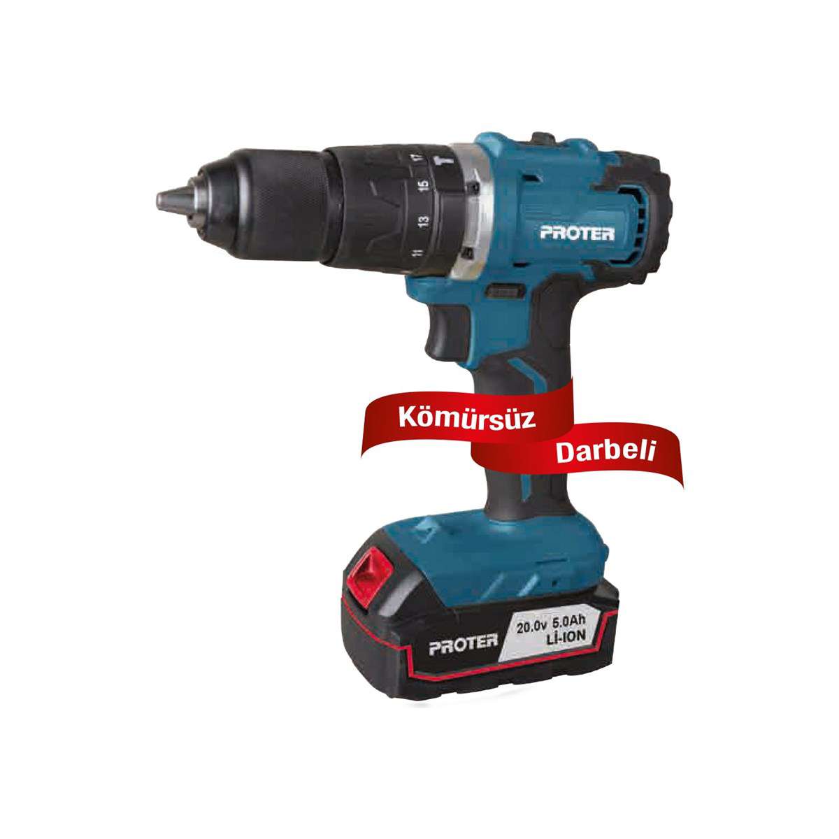 Proter PST 550 BL Çift Akülü Darbeli Matkap 20V 5.0Ah