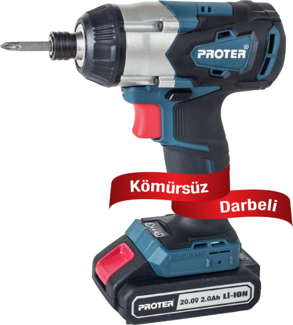 PROTER PST 360 T Kömürsüz Darbeli Şarjlı Tornavida 1/4" 350 Nm - 20.0 V - 2.0 Ah/Li-On