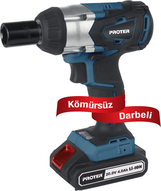 PROTER PST 460 WS Kömürsüz Darbeli Şarjlı Somun Sökme 1/2" 350 Nm - 20.0 V - 4.0 Ah/Li-On
