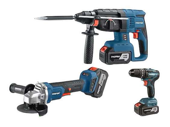 Proter PST 903 TRİO Akülü 20V Li-ion 4,0 Ah 3'lü Set