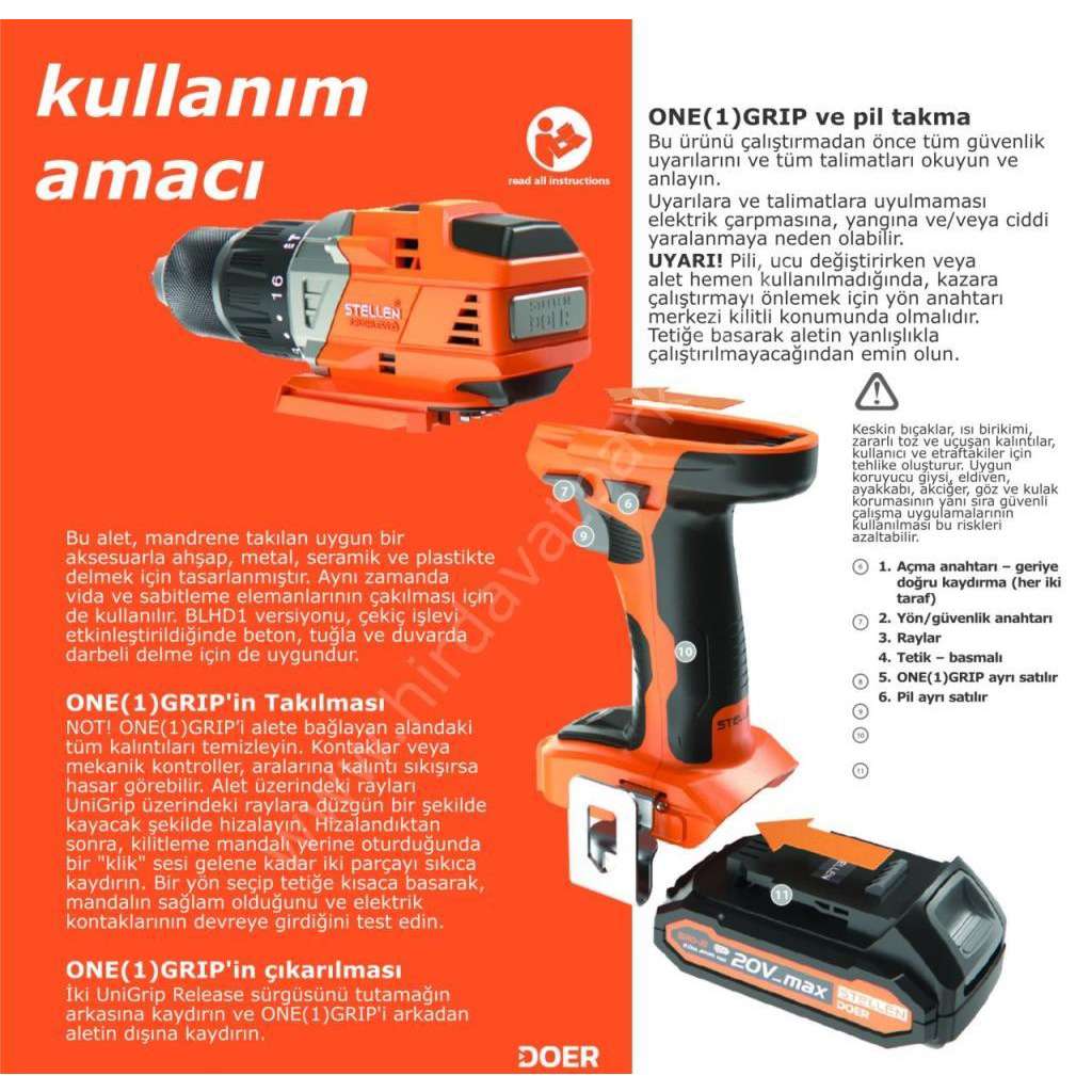 Stellen Doer Supreme 8 Kompakt Takımlık 20V (Taşınabilir Atölye)