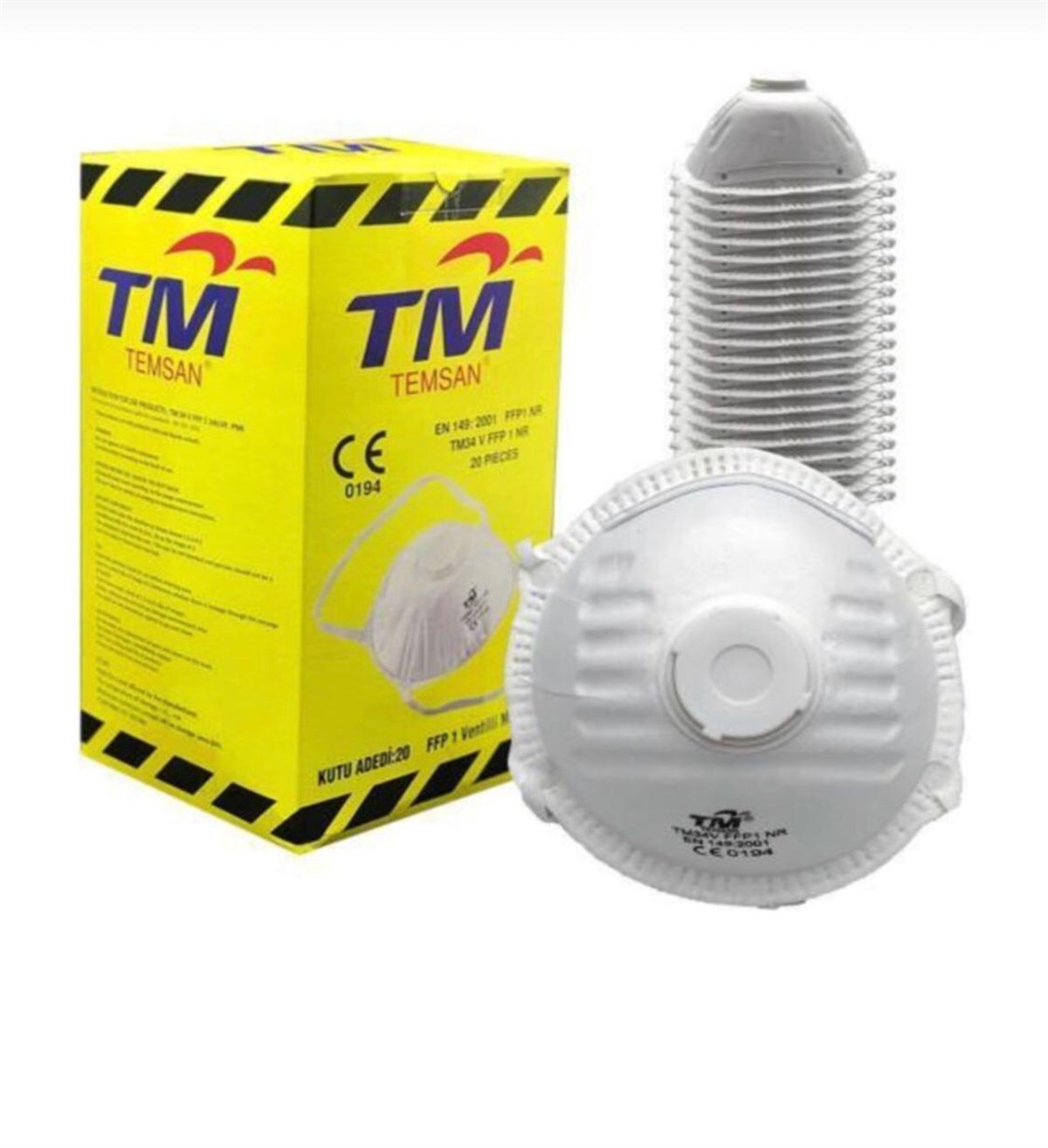 Temsan TM-34 ffp1 Ventilli Toz Maskesi 20'li Paket
