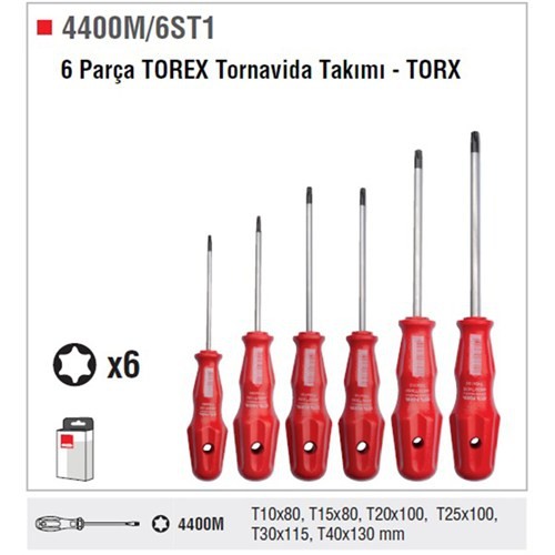 Cetaform 4400M/6ST1 6 Parça Torex Tornavida Takımı - Torx